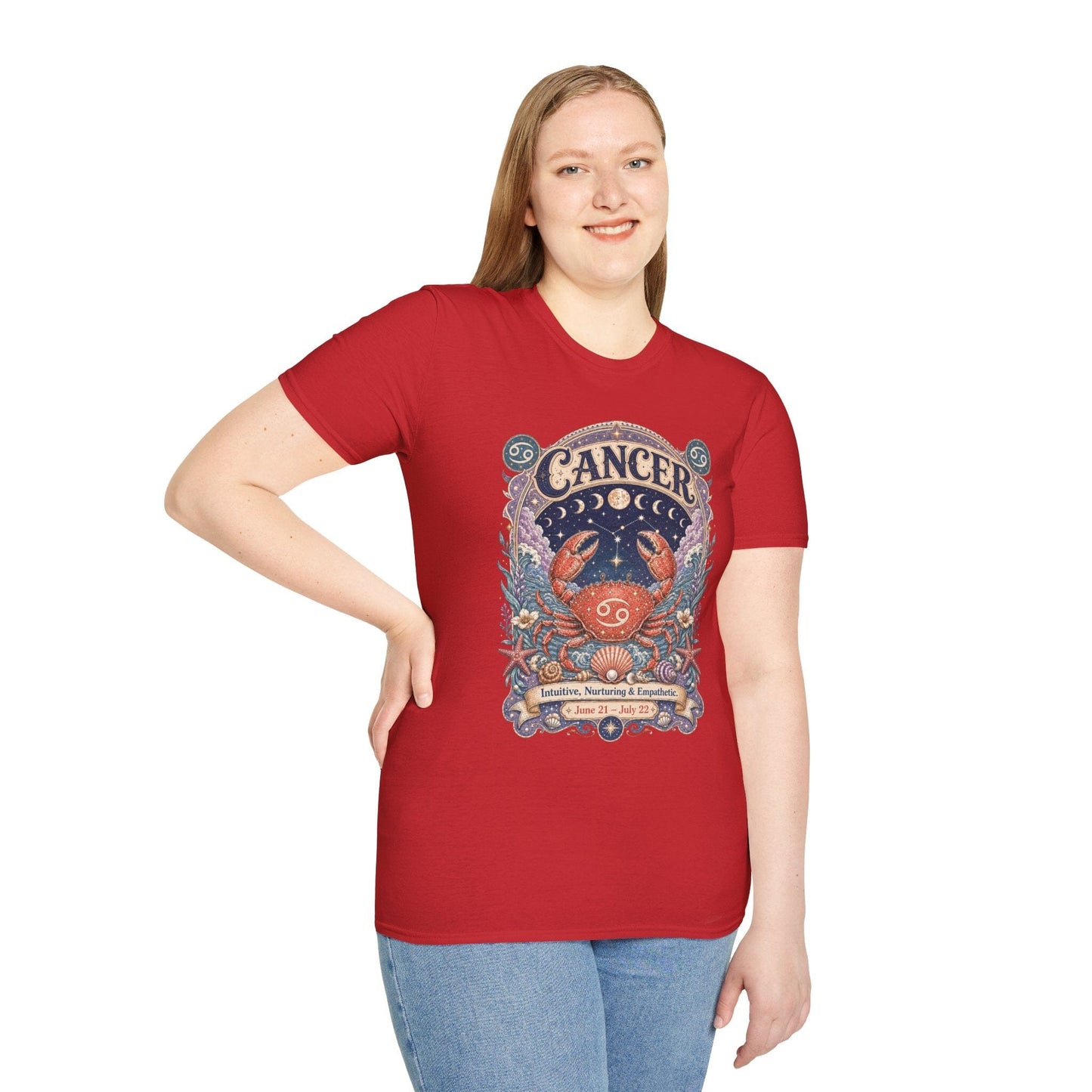 Cancer Zodiac Softstyle T-Shirt – Celestial Crab Artwork