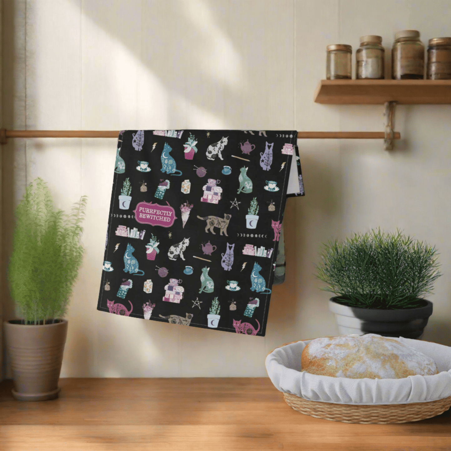 Purrfectly Bewitched Kitchen Towel