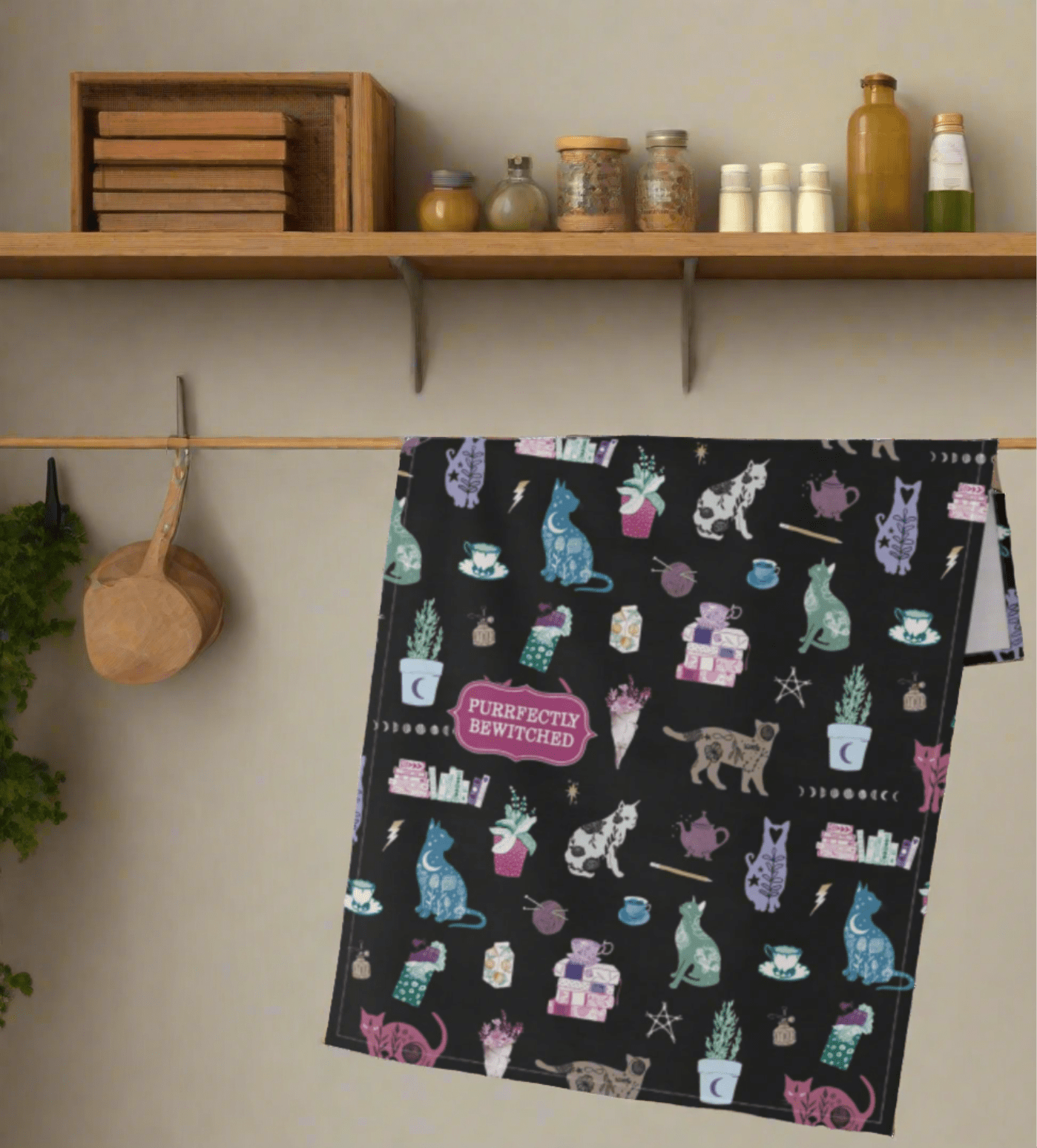 Purrfectly Bewitched Kitchen Towel