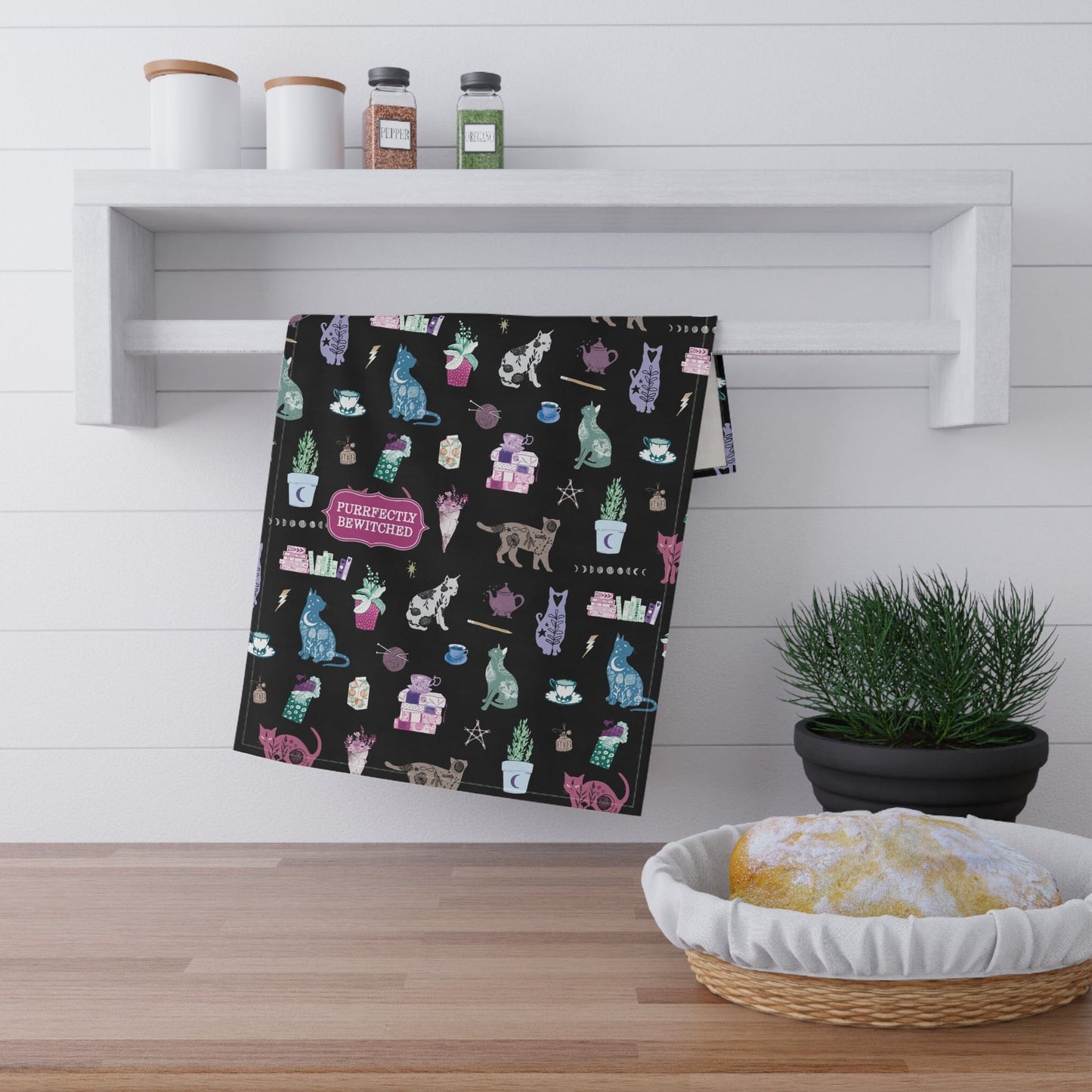 Purrfectly Bewitched Kitchen Towel