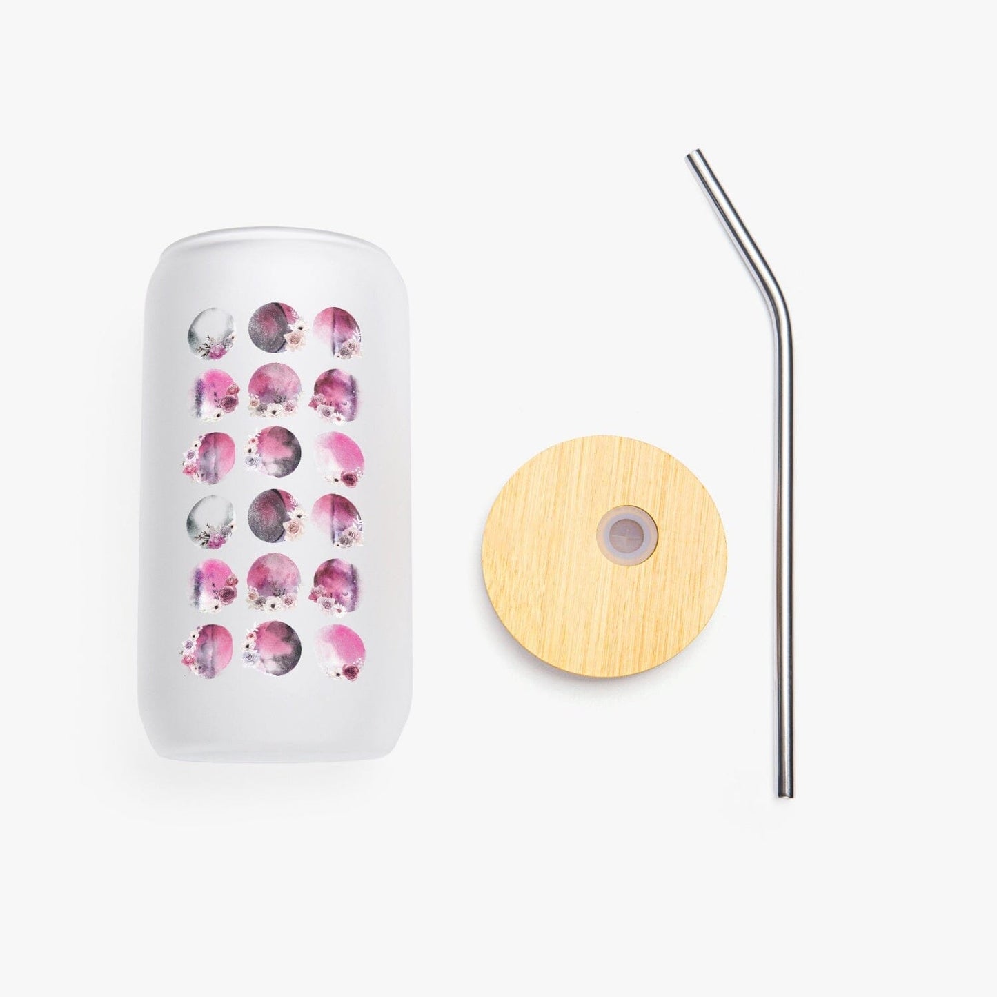 Moon Phases Frosted Glass Cups