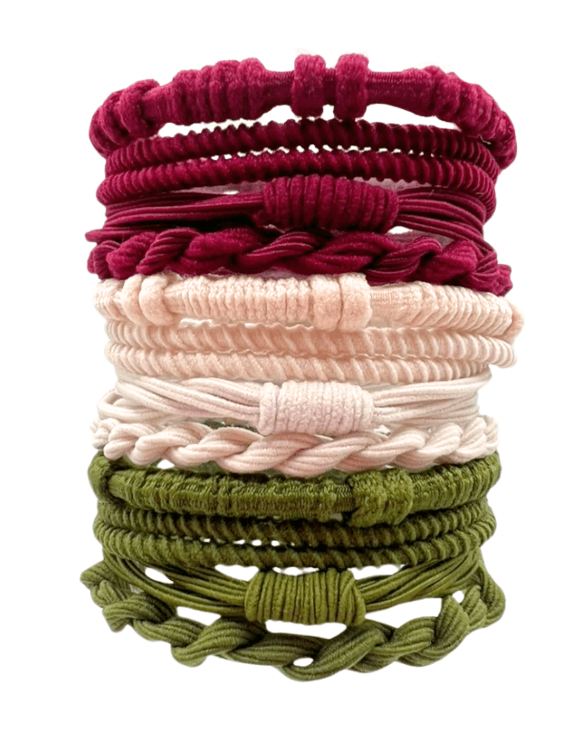 Santa Cruz Hair Tie Bracelet Set - Waterproof No-Snag Elastic Stacks