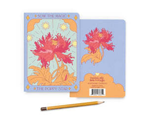 Poppy Star Tarot Card Journal Notebook