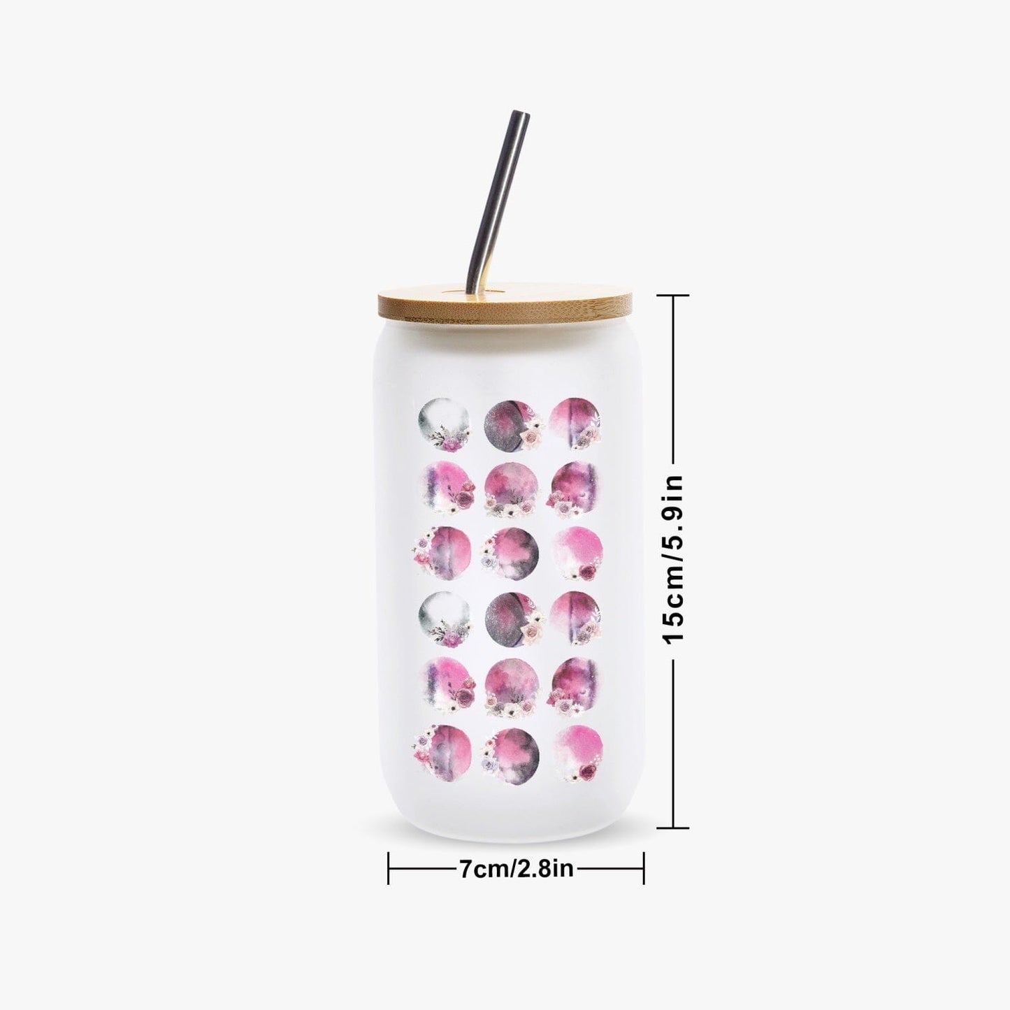 Moon Phases Frosted Glass Cups