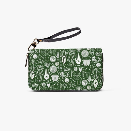 Witchy Abundance Magnet Wallet - Green