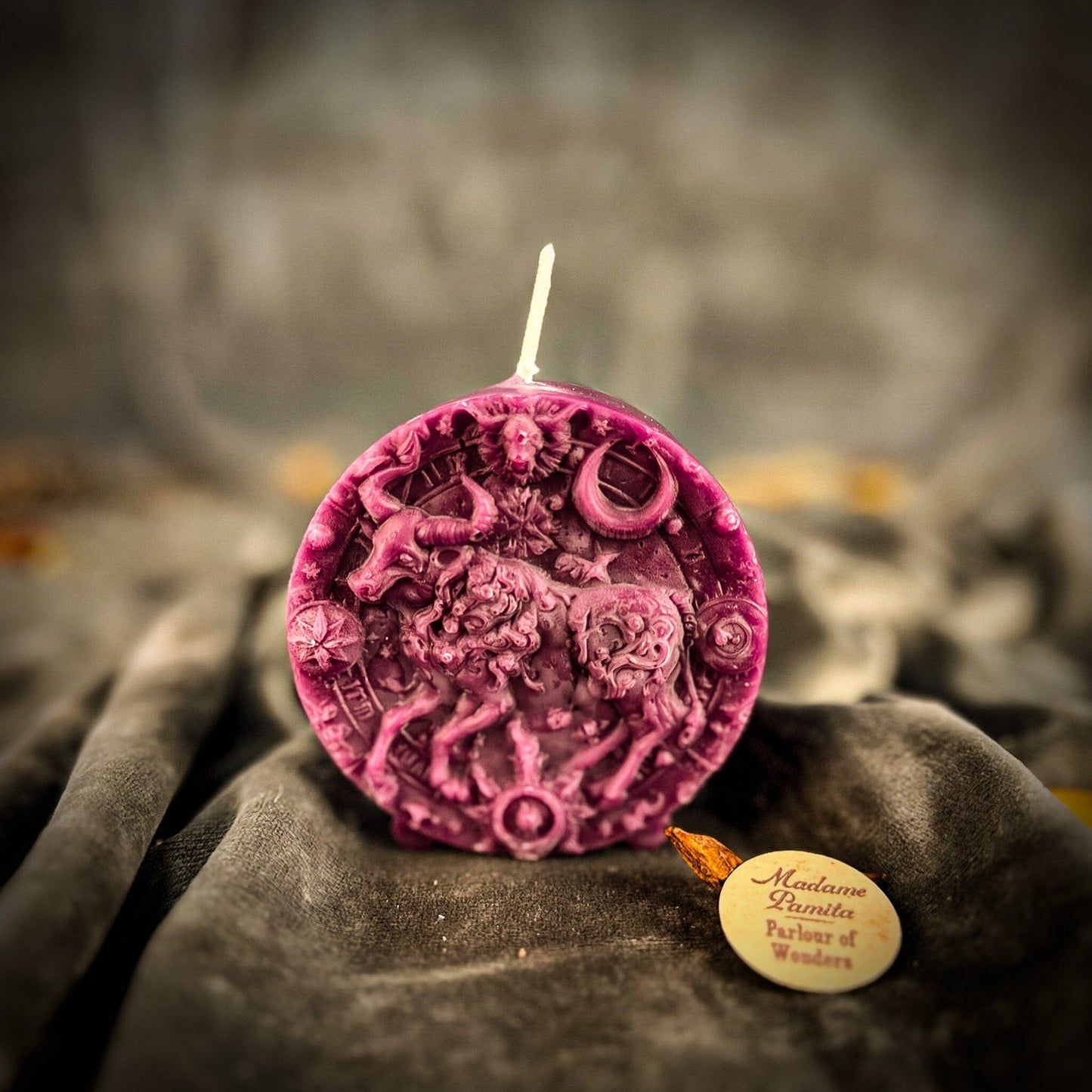 Beeswax Taurus Zodiac Spell Candle – Abundance, Stability & Sensuality