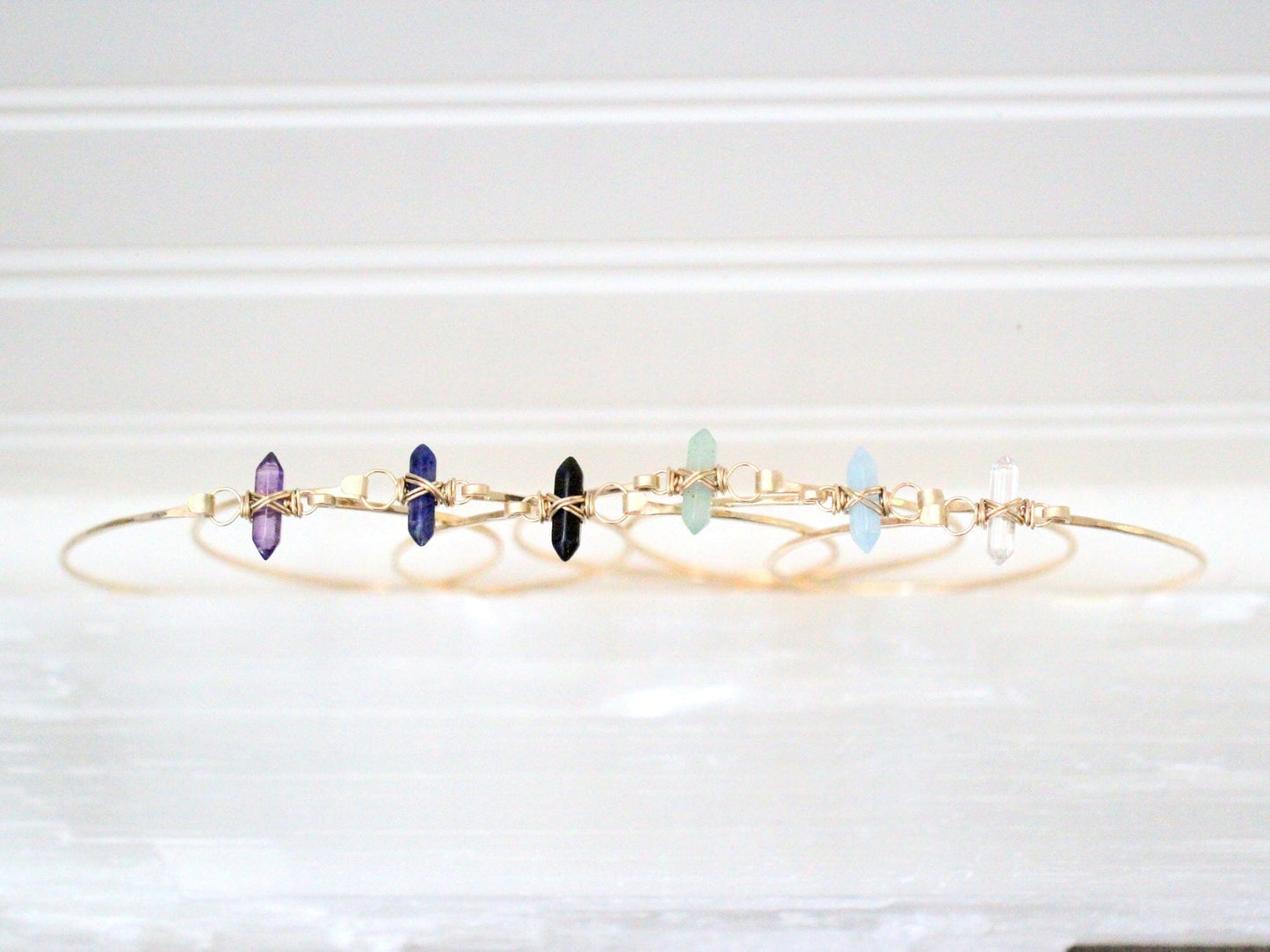 Crest Bracelet - Green Aventurine | Minimalist Gemstone Bangle