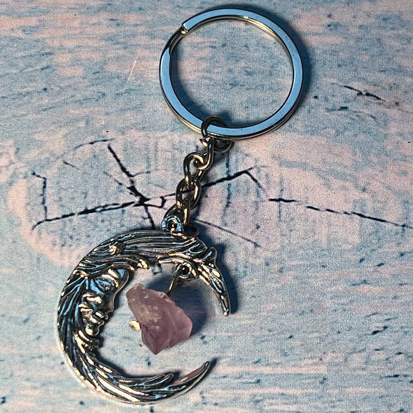 Moon & Crystal Keychain - Spirit Nest