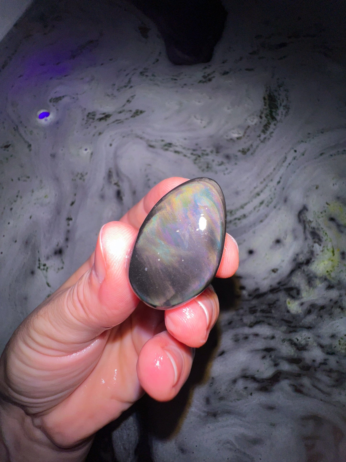 Lunar Kitty Bath Bomb – Rainbow Obsidian Moon Ritual Soak