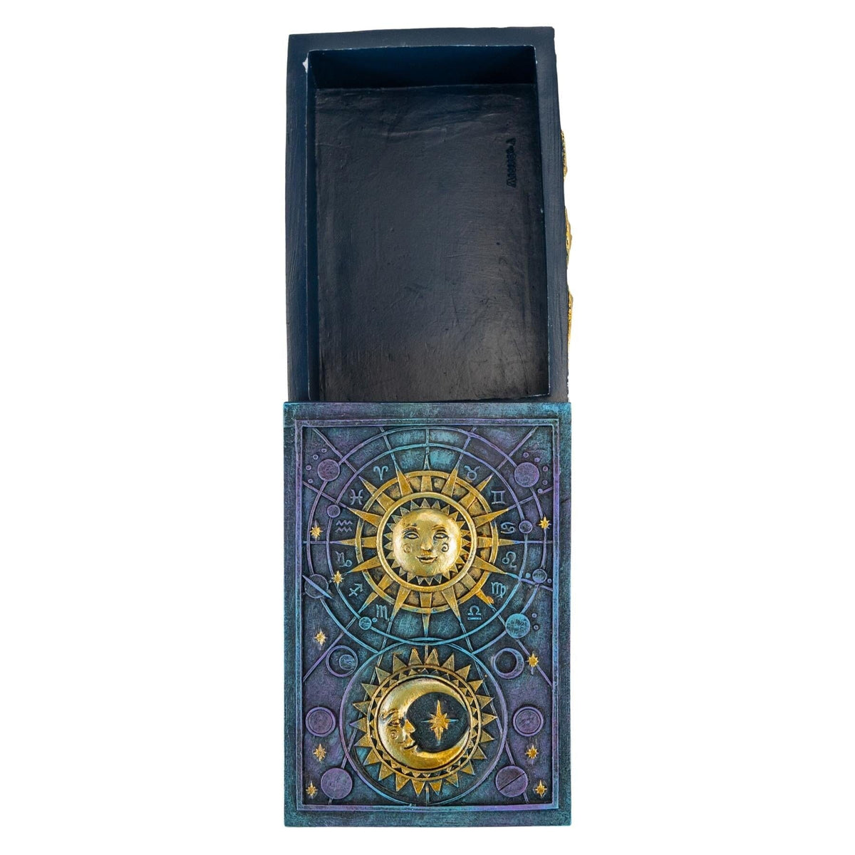 Sun & Moon Tarot Card Box | Celestial Resin Storage Box