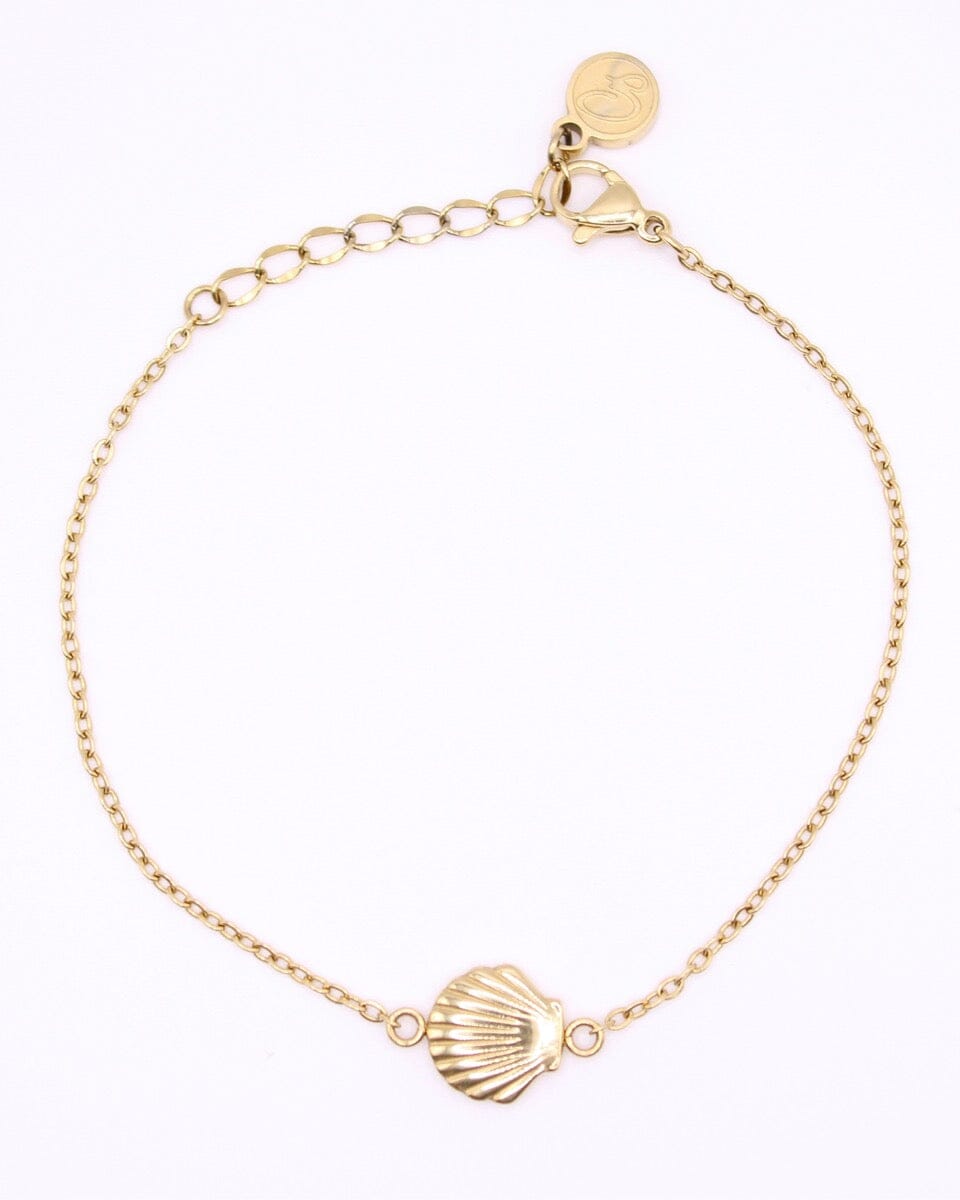 Sea Shell Charm Bracelet Set - Everlasting 14K Gold Finish & Stacking Duo