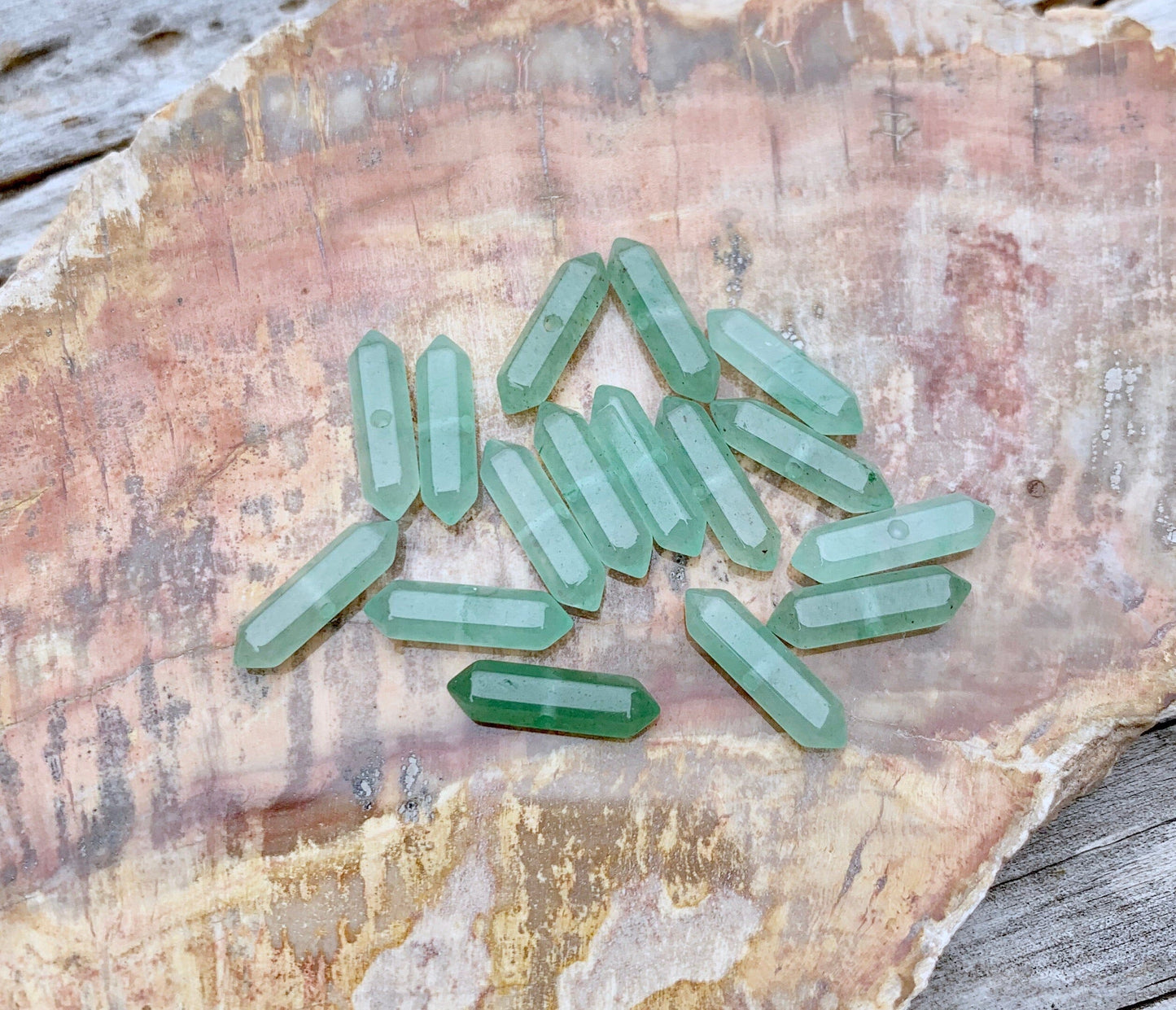 Crest Studs - Aventurine | Geometric Gemstone Earrings
