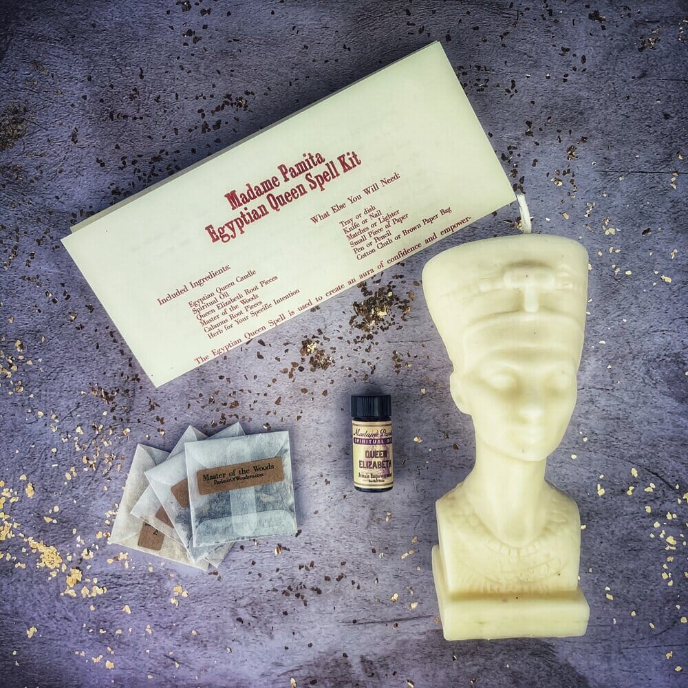 Egyptian Queen Candle Spell Kit - Power, Beauty & Magnetism Magic - Spirit Nest