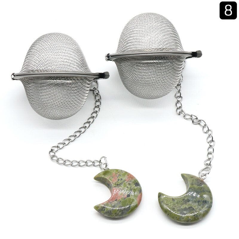 Crescent Moon Crystal Tea Strainer