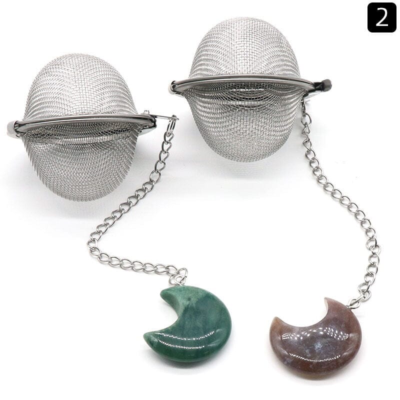 Crescent Moon Crystal Tea Strainer