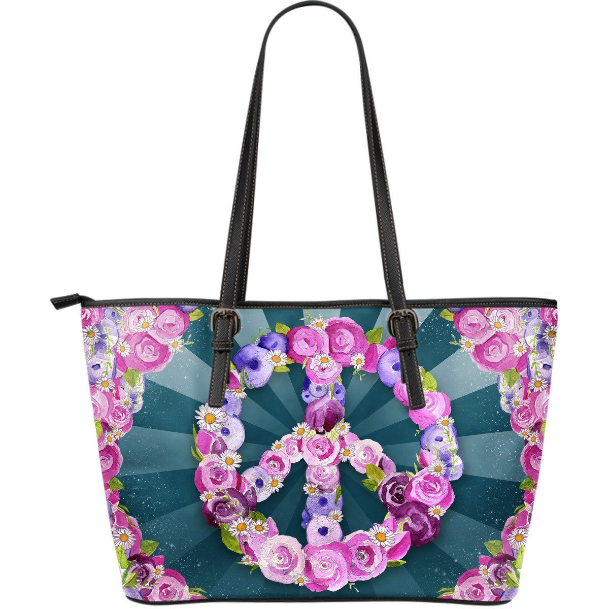 Peace n' Love - Big artificial leather bag.