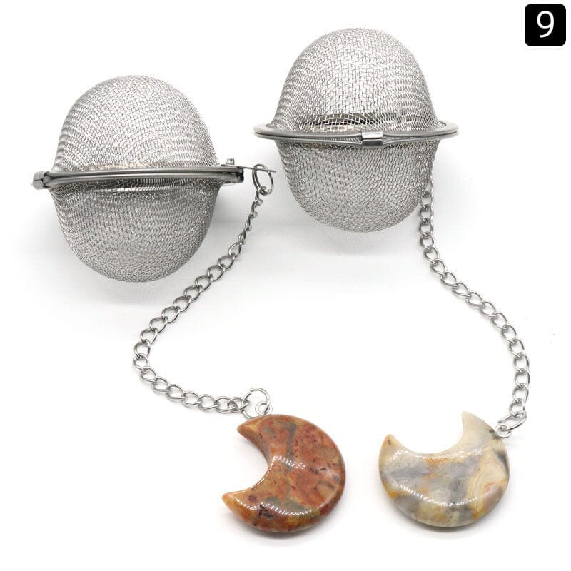 Crescent Moon Crystal Tea Strainer