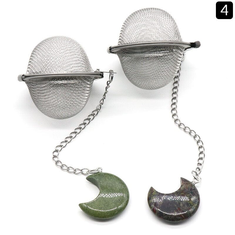 Crescent Moon Crystal Tea Strainer