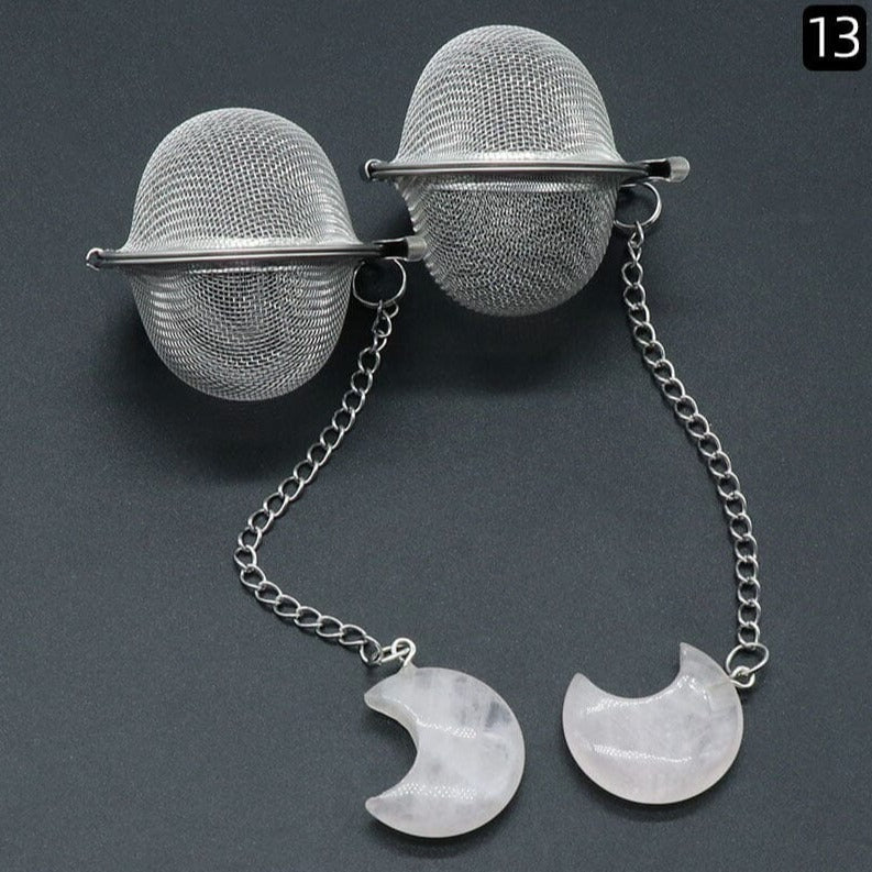 Crescent Moon Crystal Tea Strainer