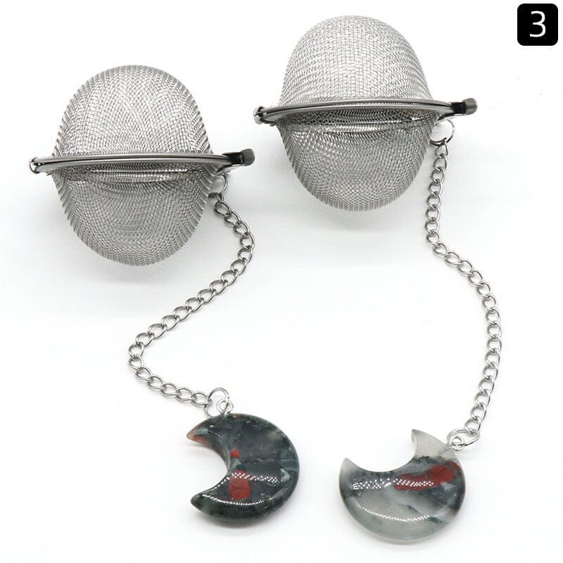 Crescent Moon Crystal Tea Strainer