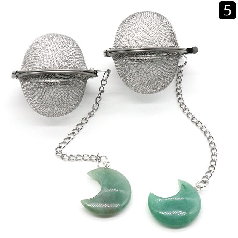 Crescent Moon Crystal Tea Strainer