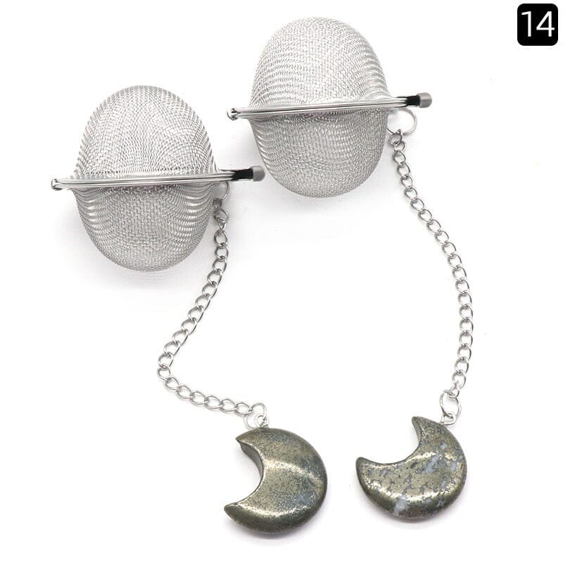 Crescent Moon Crystal Tea Strainer