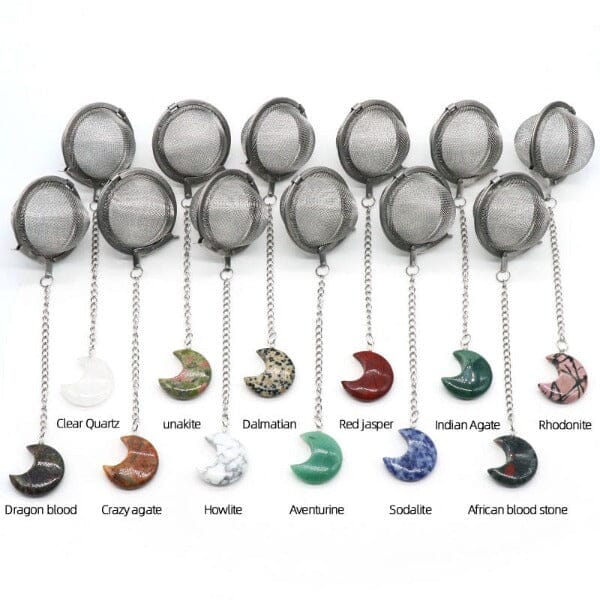 Crescent Moon Crystal Tea Strainer