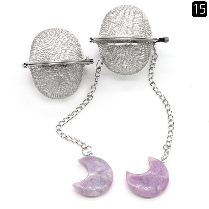 Crescent Moon Crystal Tea Strainer