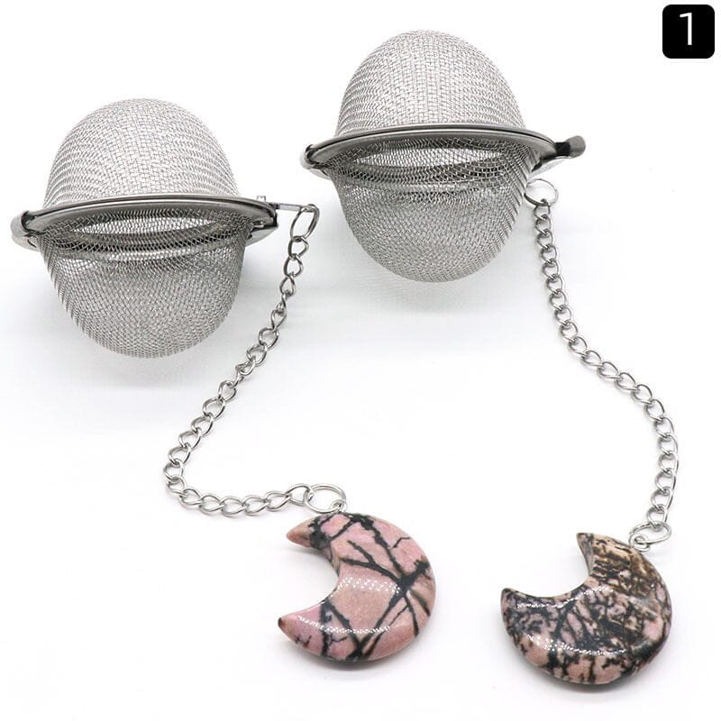 Crescent Moon Crystal Tea Strainer