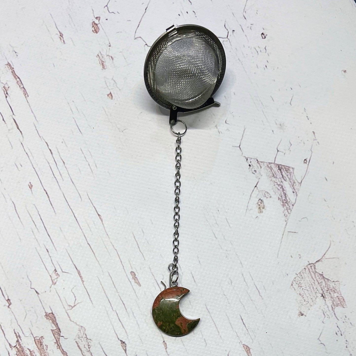 Crescent Moon Crystal Tea Strainer
