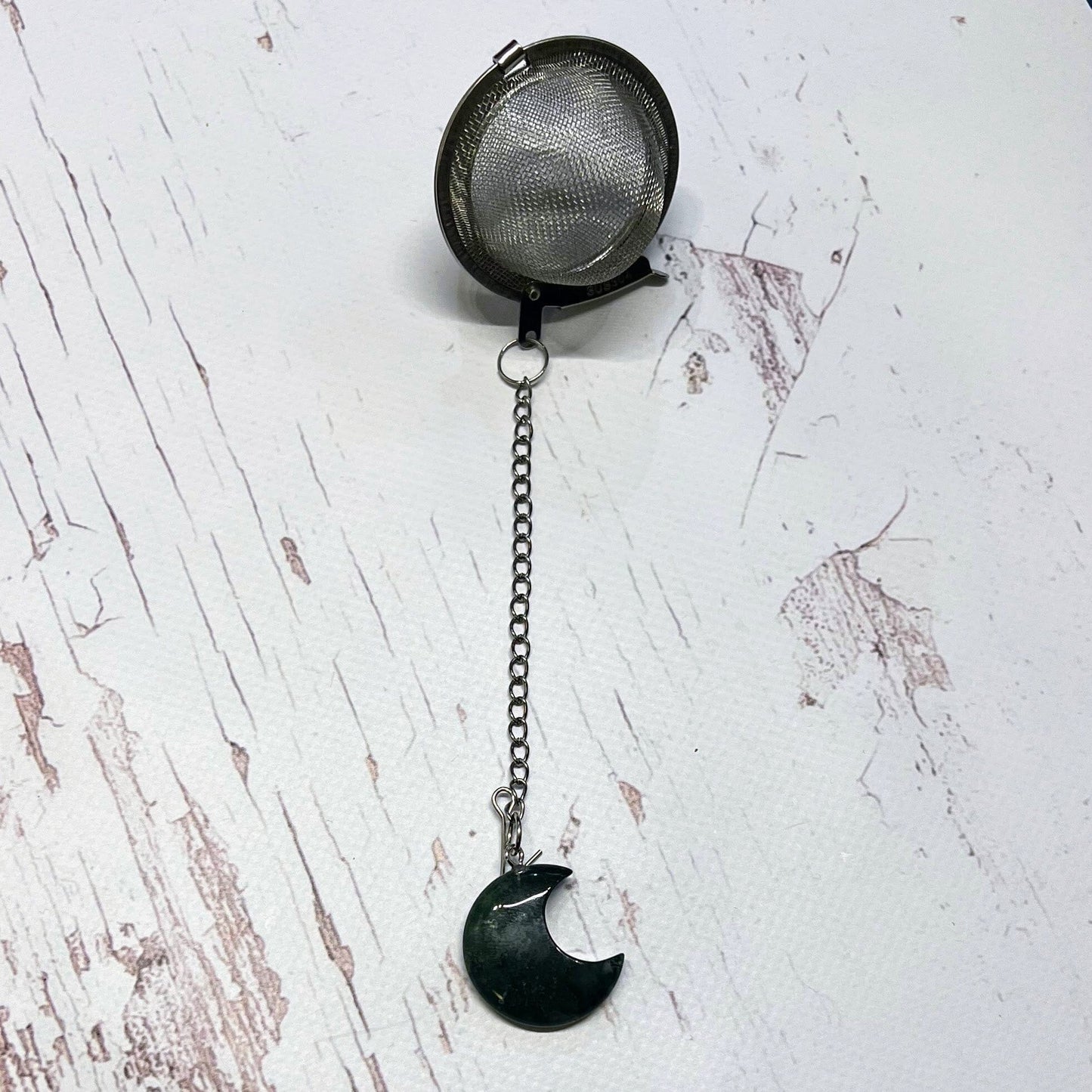 Crescent Moon Crystal Tea Strainer