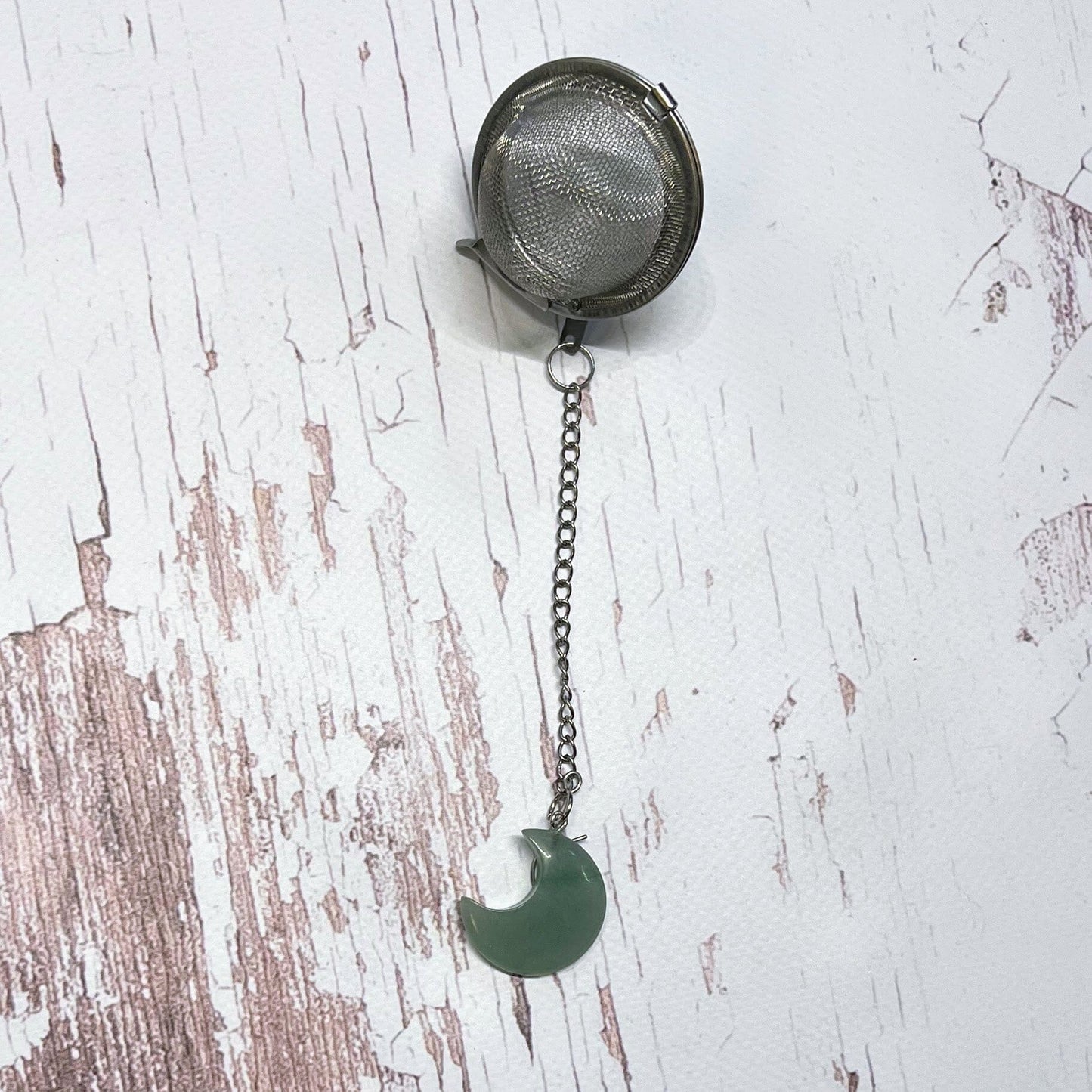Crescent Moon Crystal Tea Strainer