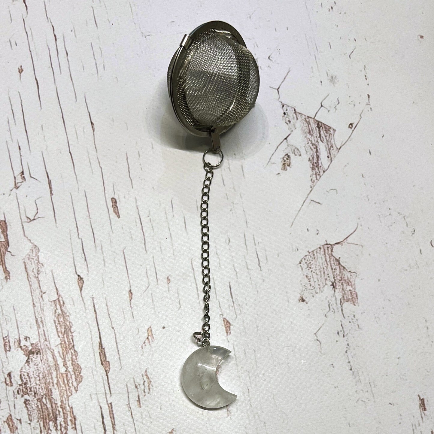Crescent Moon Crystal Tea Strainer