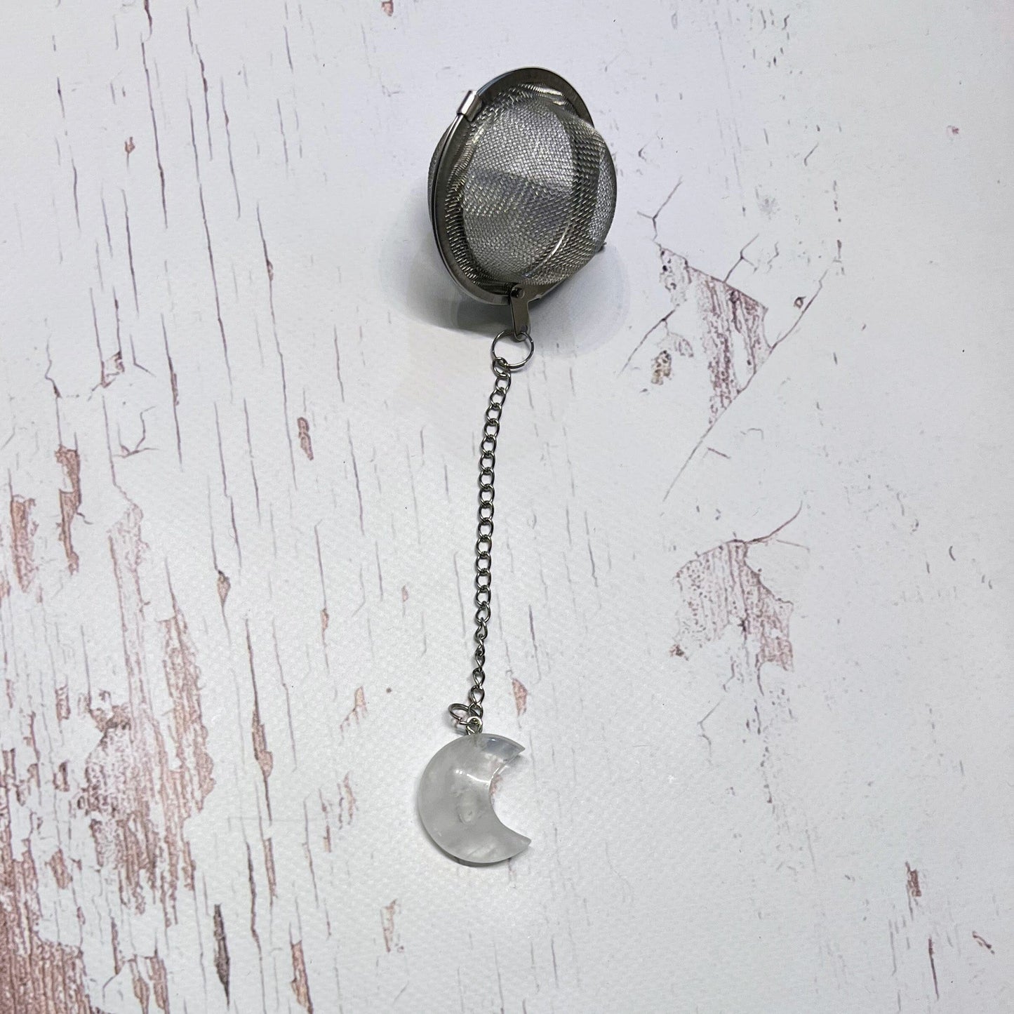 Crescent Moon Crystal Tea Strainer