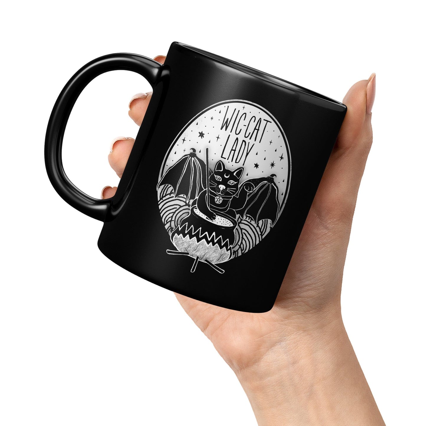 Wic-cat Lady - 11oz Black Mug
