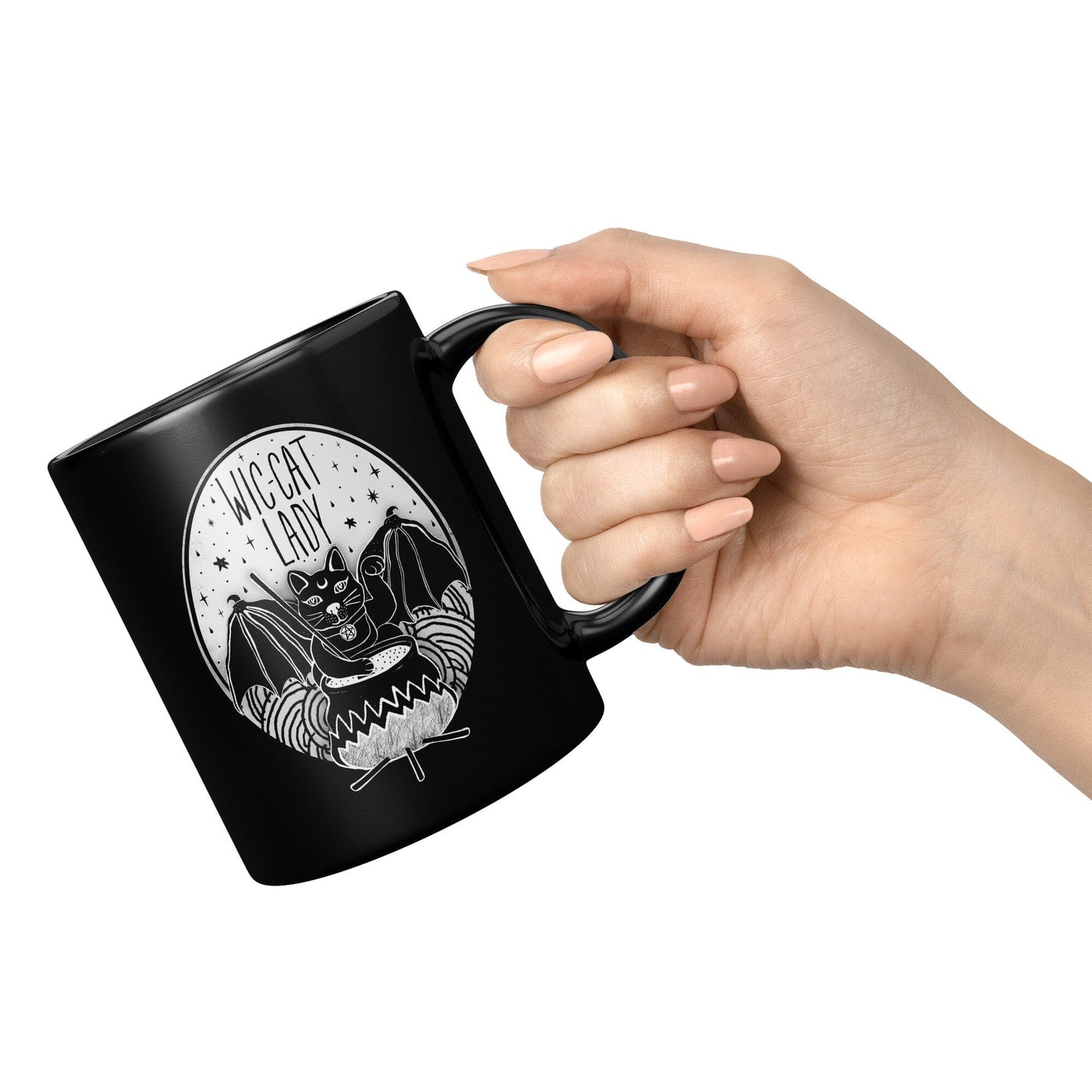 Wic-cat Lady - 11oz Black Mug