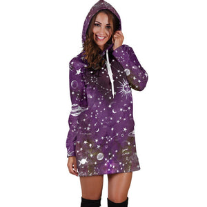 Astrology map - Purple hoodie dress