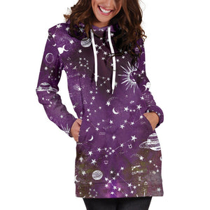 Astrology map - Purple hoodie dress