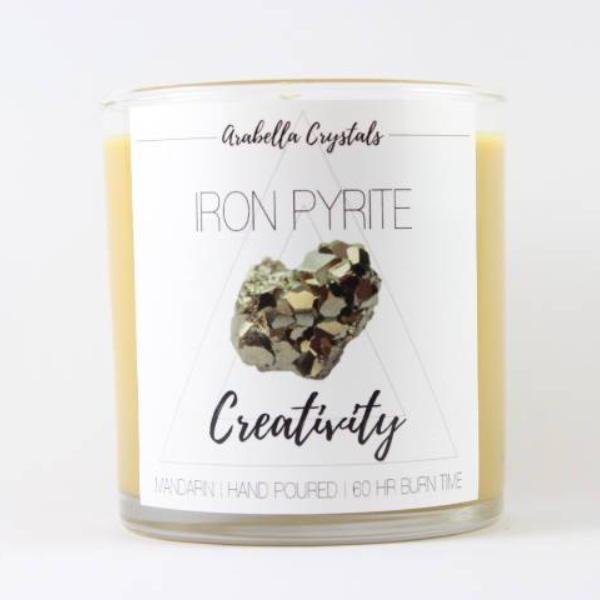 Iron Pyrite Crystal Candle - 9oz