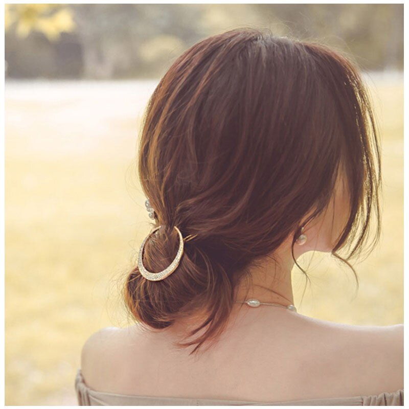 Moon and Stars Rhinestone Hair Clip
