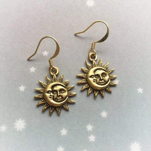 Sun and Moon Hook Earrings