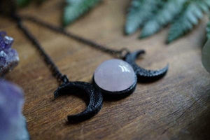 Black Triple Moon Necklace