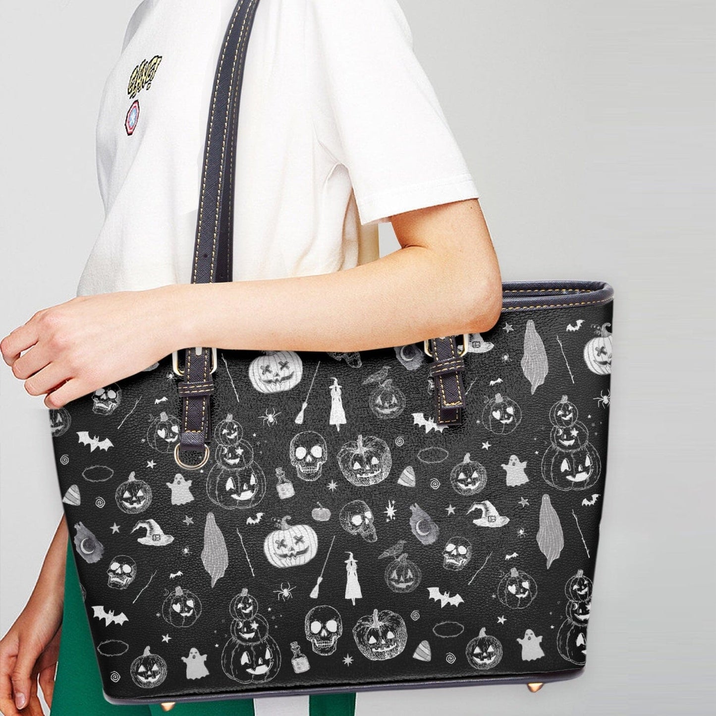 Pumpkin n' Ghosts - Large Black Bag