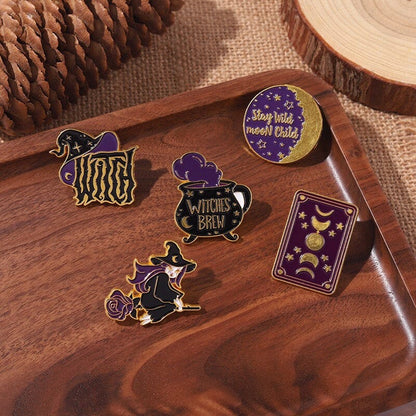 Gold Dust Witchy Enamel Pin Set