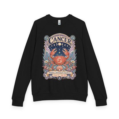 Cancer Zodiac Raglan Sweatshirt – Ethereal Crab Artwork