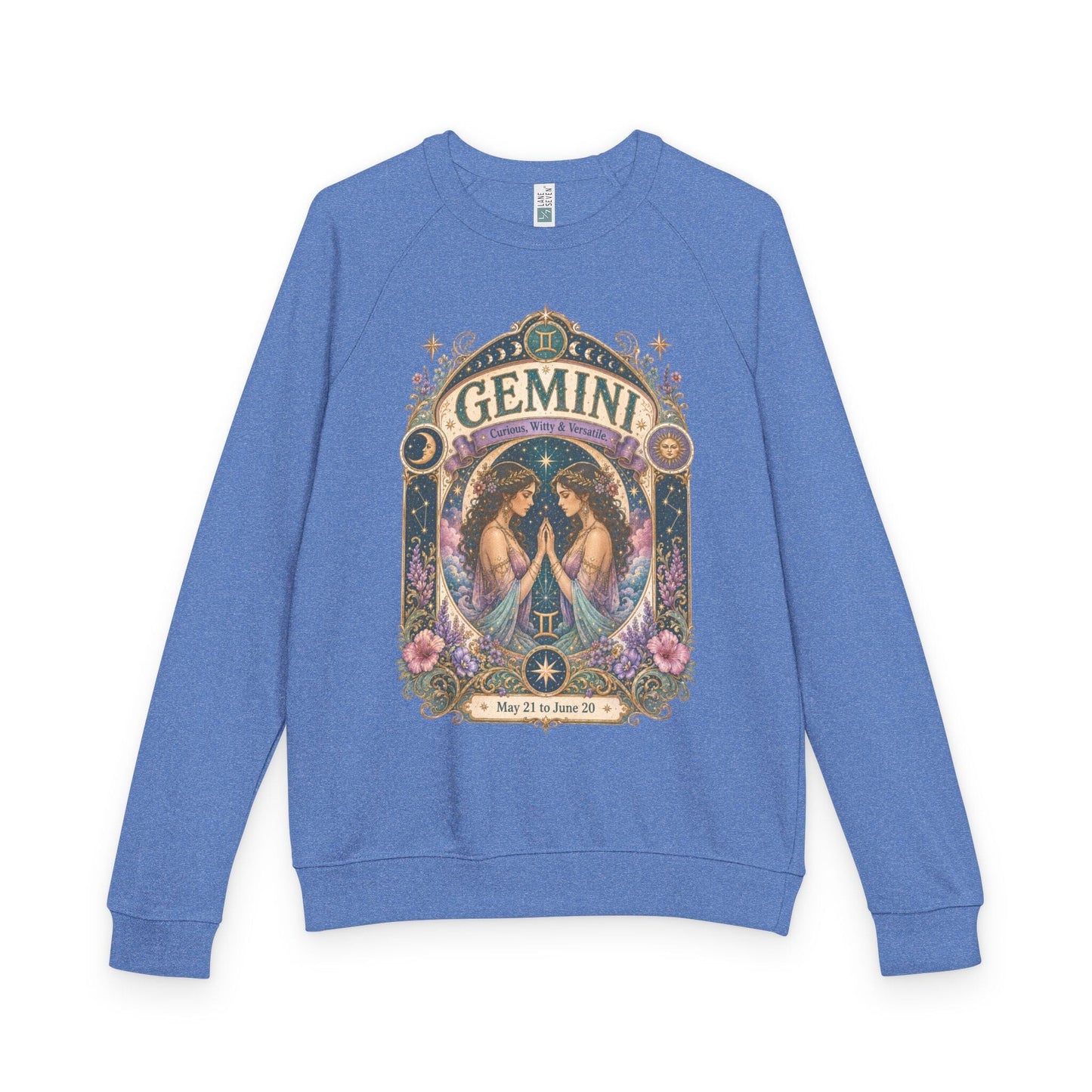 Gemini Zodiac Raglan Sweatshirt – Ethereal Twins Artwork
