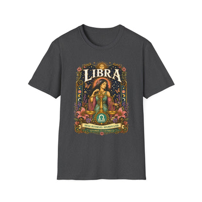Libra Zodiac Softstyle T-Shirt – Celestial Scales Artwork