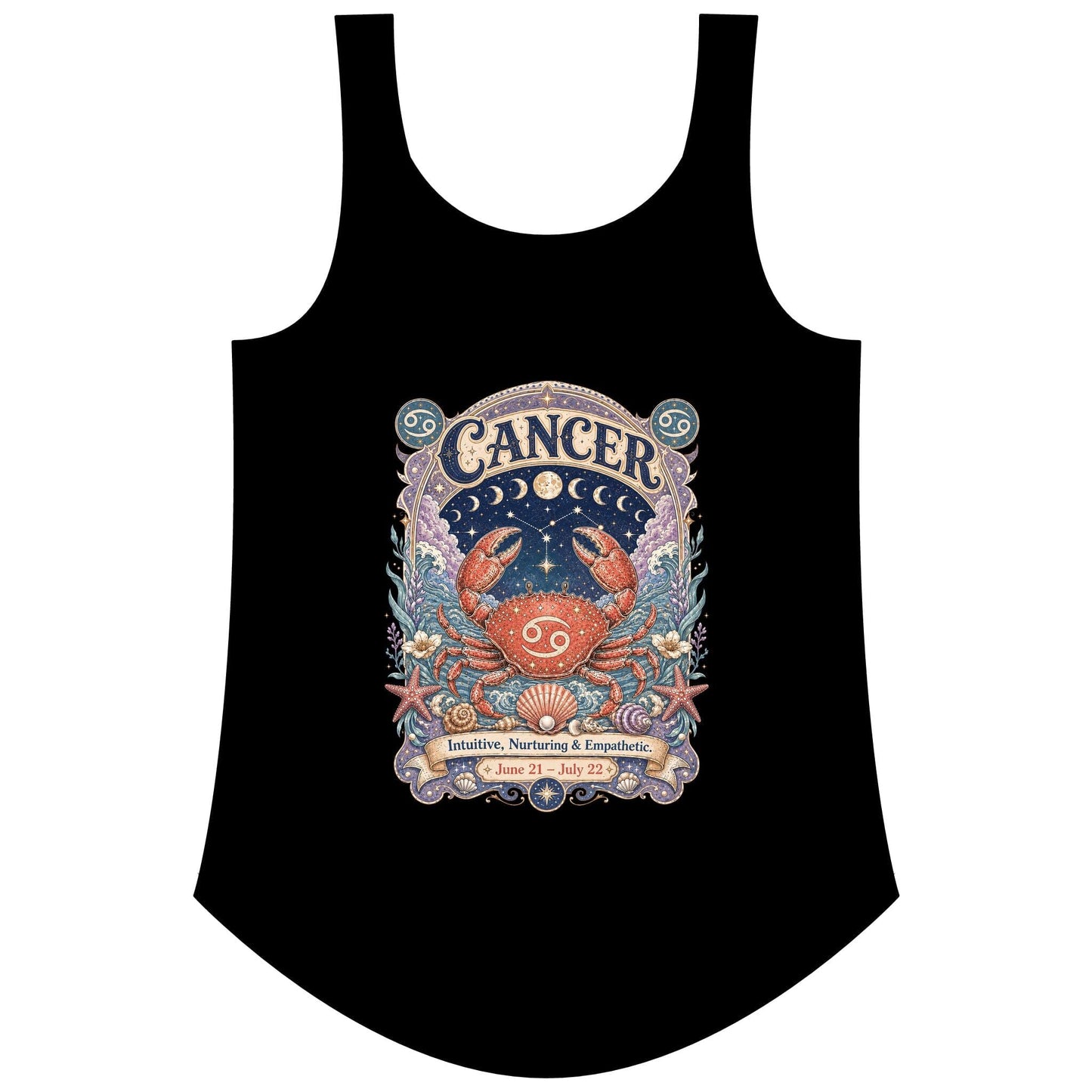 Cancer Zodiac Women's Festival Tank Top – Vintage Crab Astrology Tank