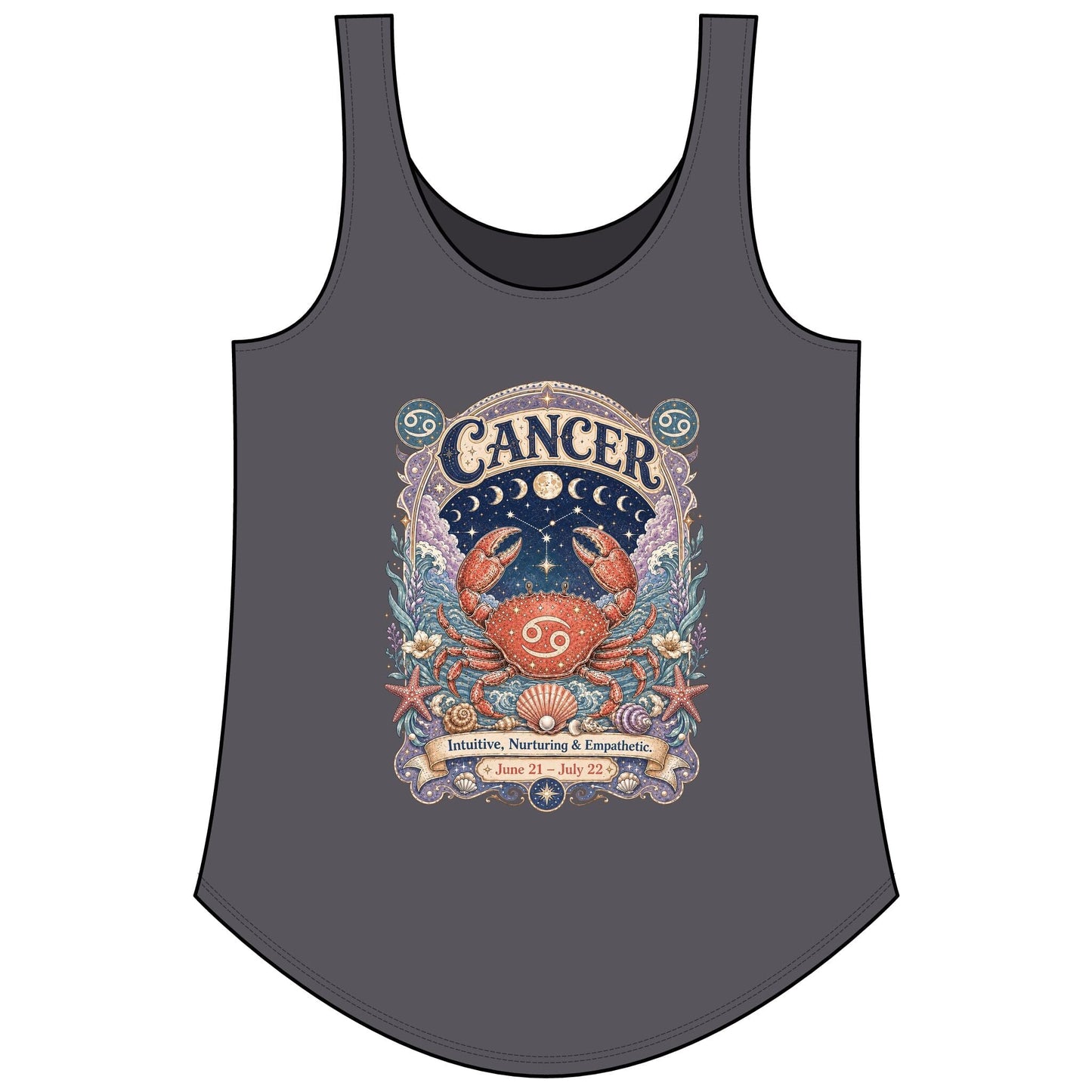Cancer Zodiac Women's Festival Tank Top – Vintage Crab Astrology Tank