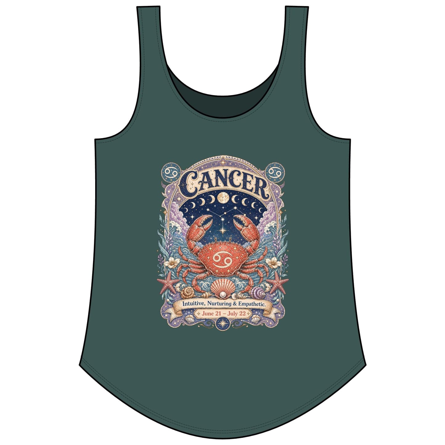 Cancer Zodiac Women's Festival Tank Top – Vintage Crab Astrology Tank